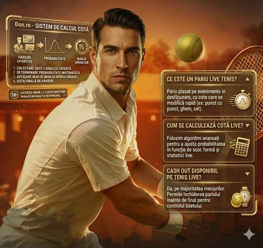 intrebari actuale despre pariuri live la tenis de la Cazinoul DonRo.ro Casino