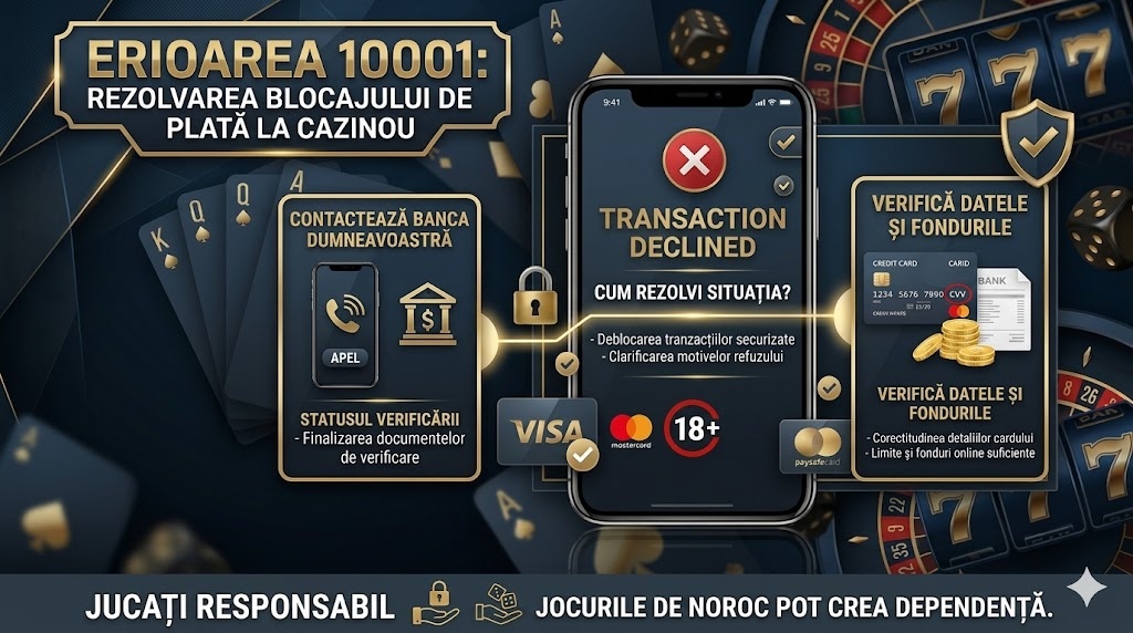 Eroarea 10001: Cum rezolvi blocajul de plată la cazinou?