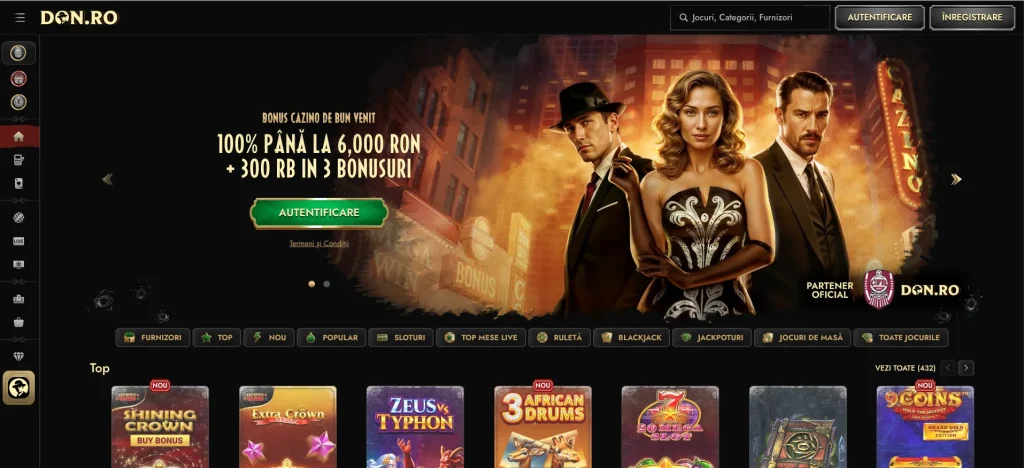 interfata website-ului Don Casino România