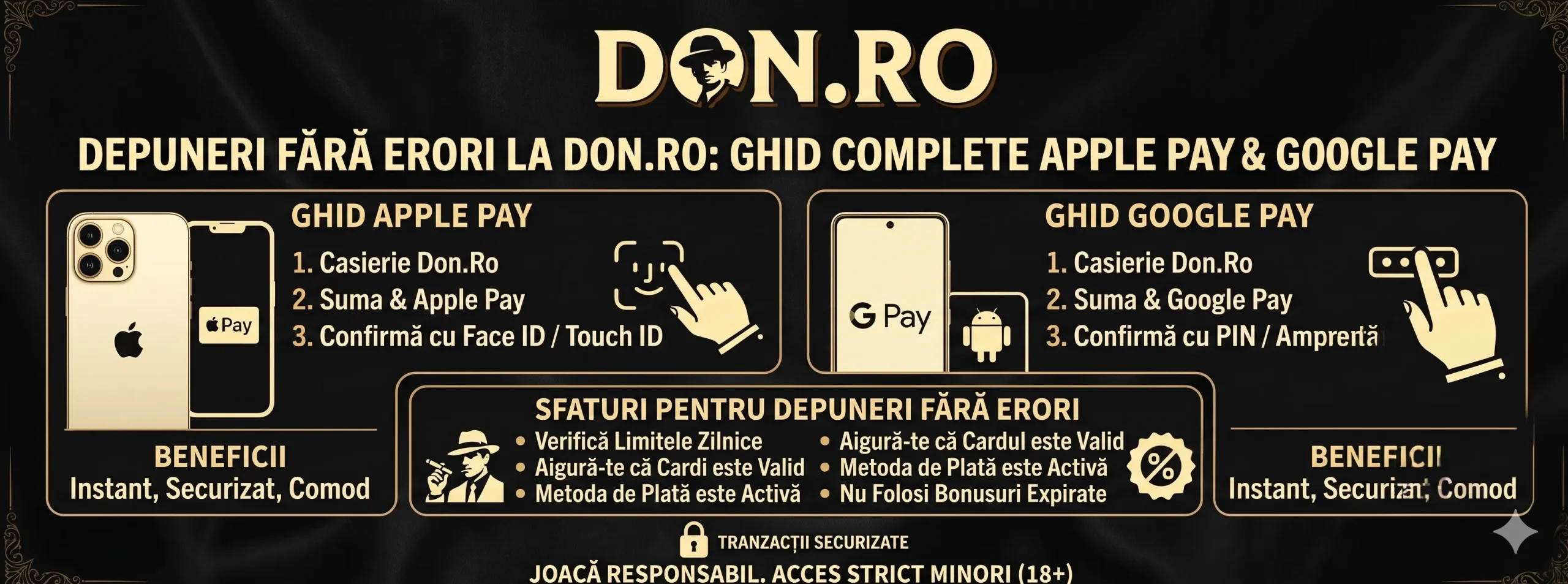 tutorial depunere la Don.ro prin Apple Pay și Google Pay