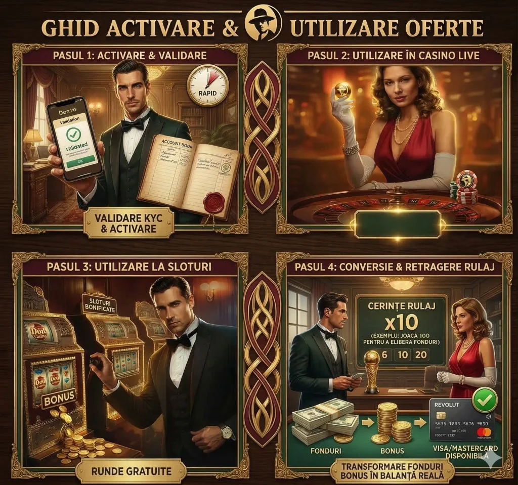 activare bonus casino la cazinoul DonRo